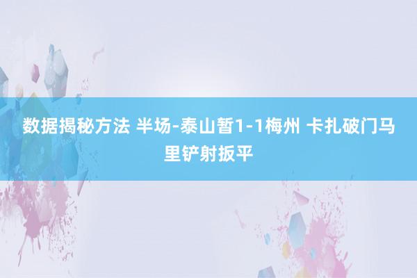 数据揭秘方法 半场-泰山暂1-1梅州 卡扎破门马里铲射扳平