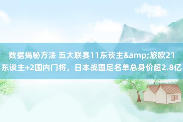 数据揭秘方法 五大联赛11东谈主&旅欧21东谈主+2国内门将，日本战国足名单总身价超2.8亿