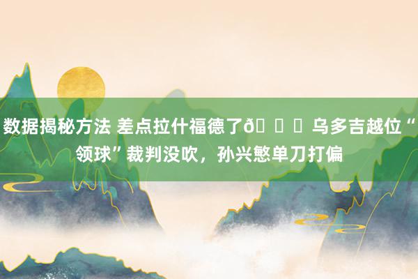 数据揭秘方法 差点拉什福德了😅乌多吉越位“领球”裁判没吹，孙兴慜单刀打偏